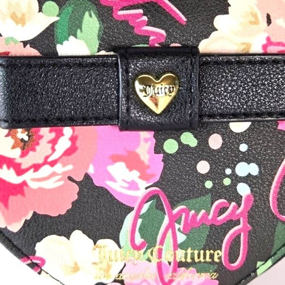 Juicy Couture Pick Your Petal Peek a Bow Floral Heart Wristlet Coin Purse‎ - Picture 3 of 5